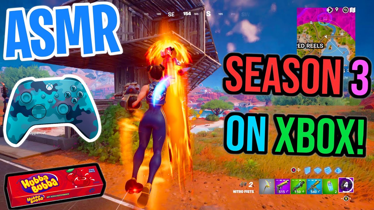 ASMR Gaming 😴🎮 Fortnite Season 3 On Xbox! Relaxing Gum Chewing 🎧 Controller Sounds + Whispering 💤