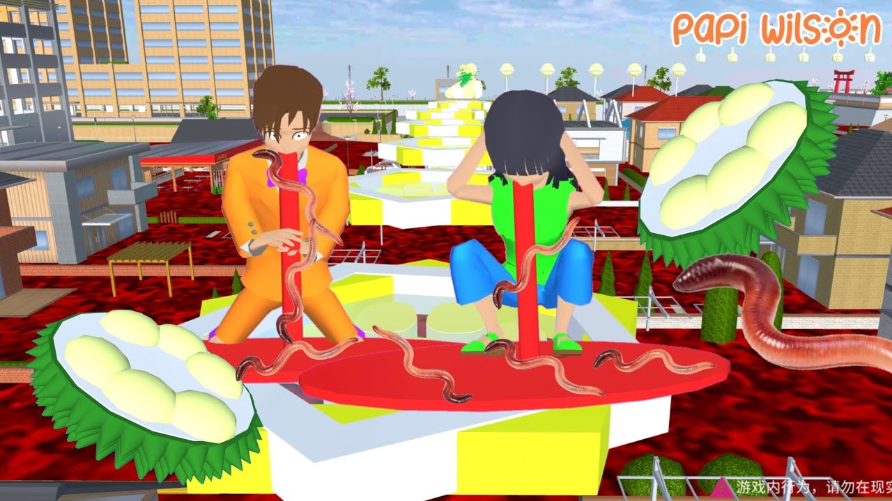 Yuta Mio Banjir Floor Is Lava 🔥 Main Parkour Durian Muntah Cacing 🐛😱| Sakura Simulator | Papi Wilson