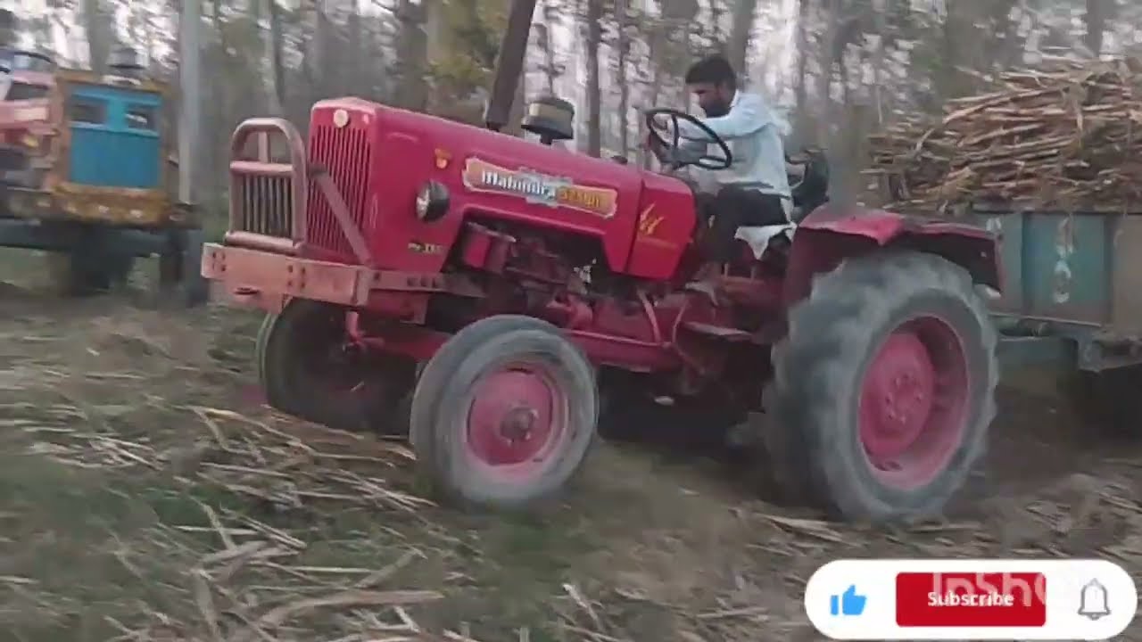 #🚜😈 महिंद्रा ट्रैक्टर 575 गाड़ी ट्रैक्टर खेत में से 40 कुंतल गन्ना लेकर निकल नहीं पा रहा है 👍#car 