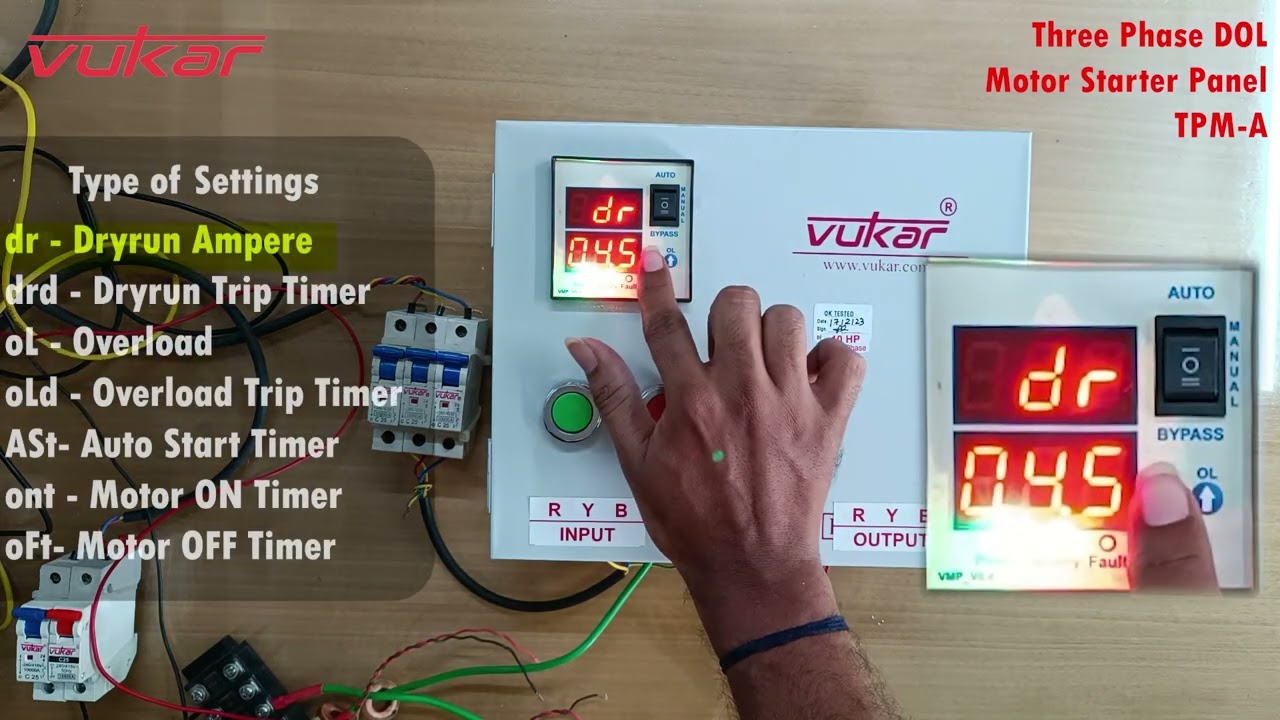 Three Phase Digital DOL Motor Starter Panel with Motor Safety for Water Pump (Model: TPM-A)
