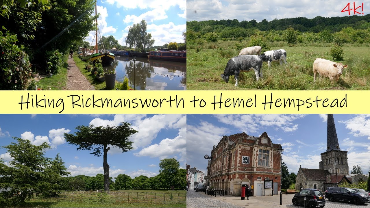 Hiking Rickmansworth to Hemel Hempstead  - Grand Union Canal  - 15 miles -  [4k]