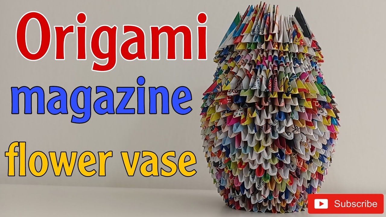 ORIGAMI MAGAZINE FLOWER VASE (tagalog tutorial)