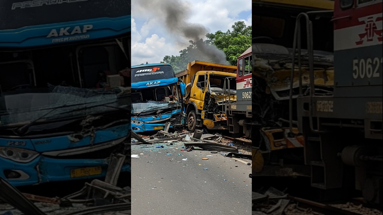 #kecelakaan #tabrakan #keretaapi #trukoleng #bustelolet #automobile #truktertua #busmania #accident
