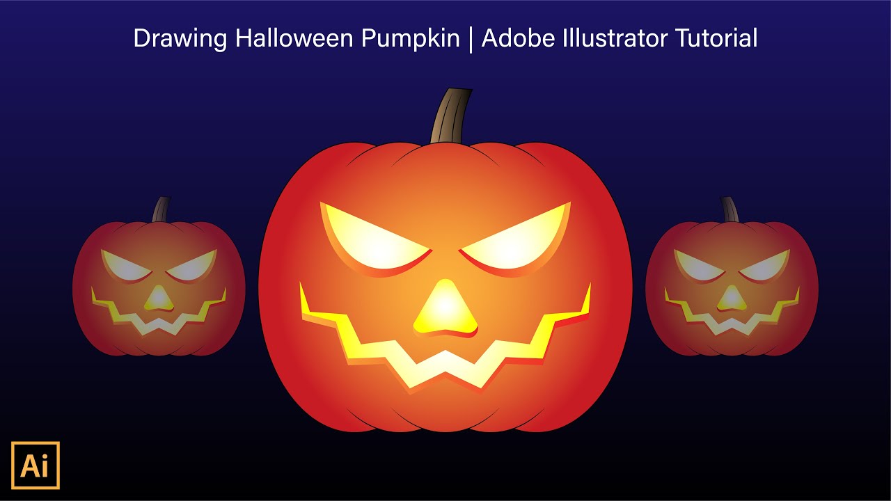 How to Draw Halloween Pumpkin - Adobe Illustrator Tutorial