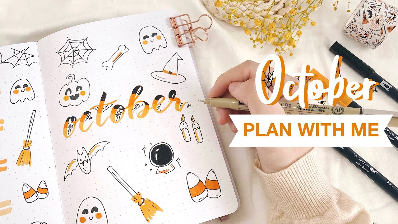 🎃 plan with me // october 2021 bullet journal setup