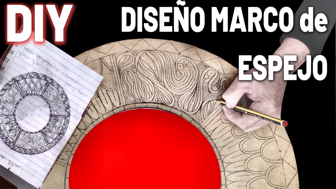 COMO  DISEÑAR UN MARCO DE #espejo  orgánico REDONDO / pintar , talla o alto relieve!