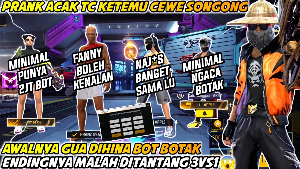 PRANK ACAK TC KETEMU CEWE CEWE SONGONG AWALNYA GUA DIHINA BOT ENDINGNYA MALAH DI TANTANG CRAN 3VS1
