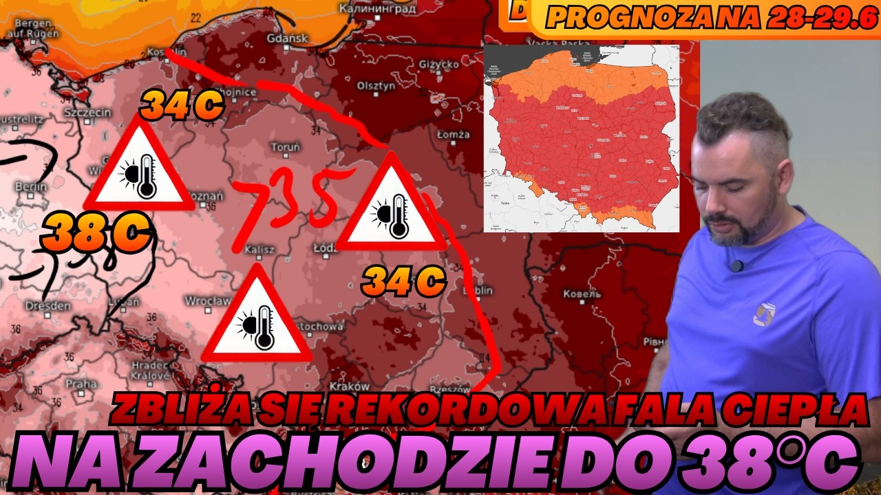 Silne upały w Polsce. Do 38&deg;C na zachodzie. W większości Polski powyżej 32&deg;C. 27-28.06