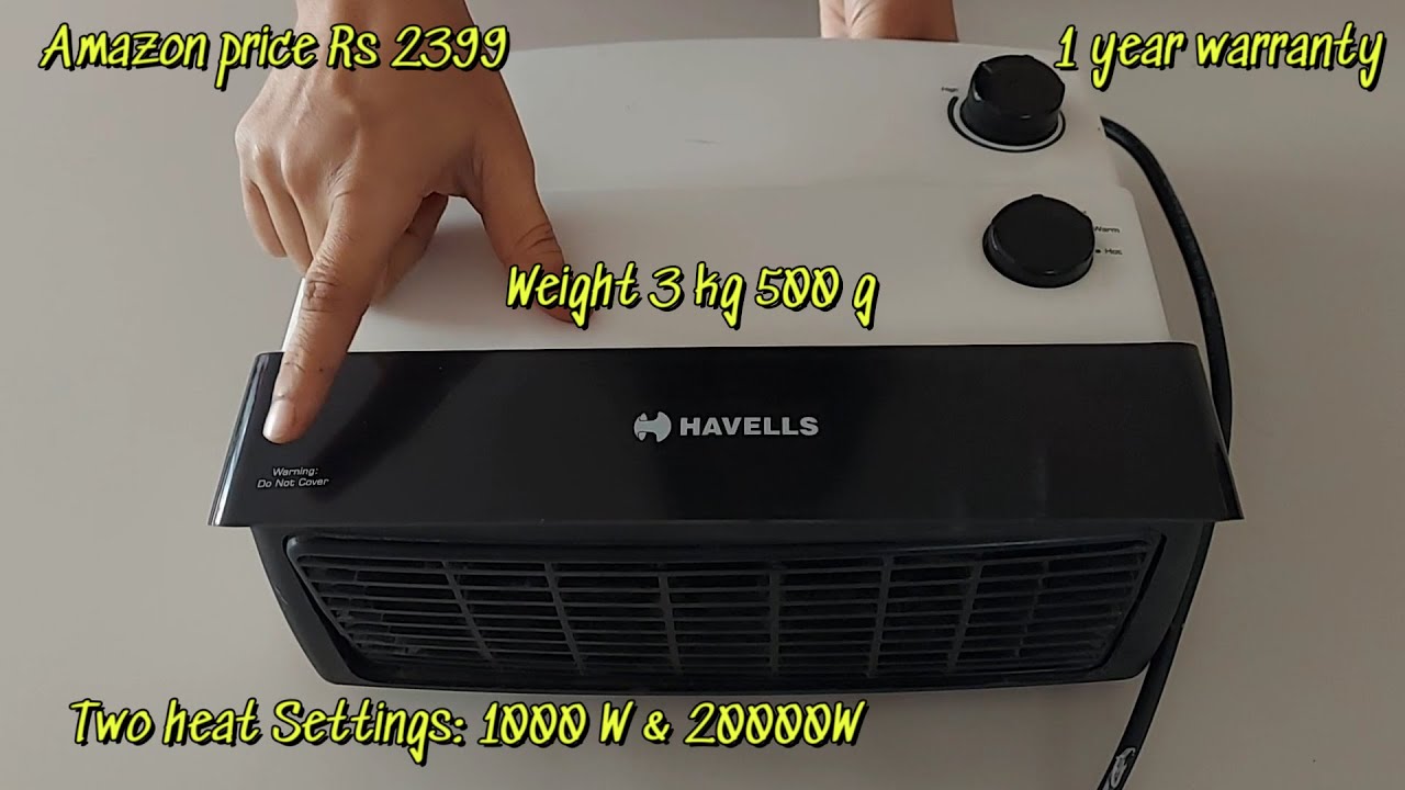 Havells Cista Room Heater White 2000 watts | How to use Havells Cista Room Heater | Havells Heater
