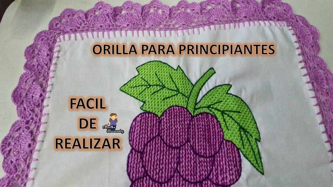 Orilla Tejida de Seis Vueltas Servilleta Uvas
