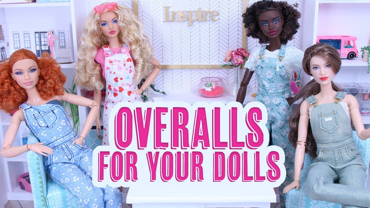 Make your own Overalls for your Dolls - DIY barbie Doll Clothes - FREE PATTERN