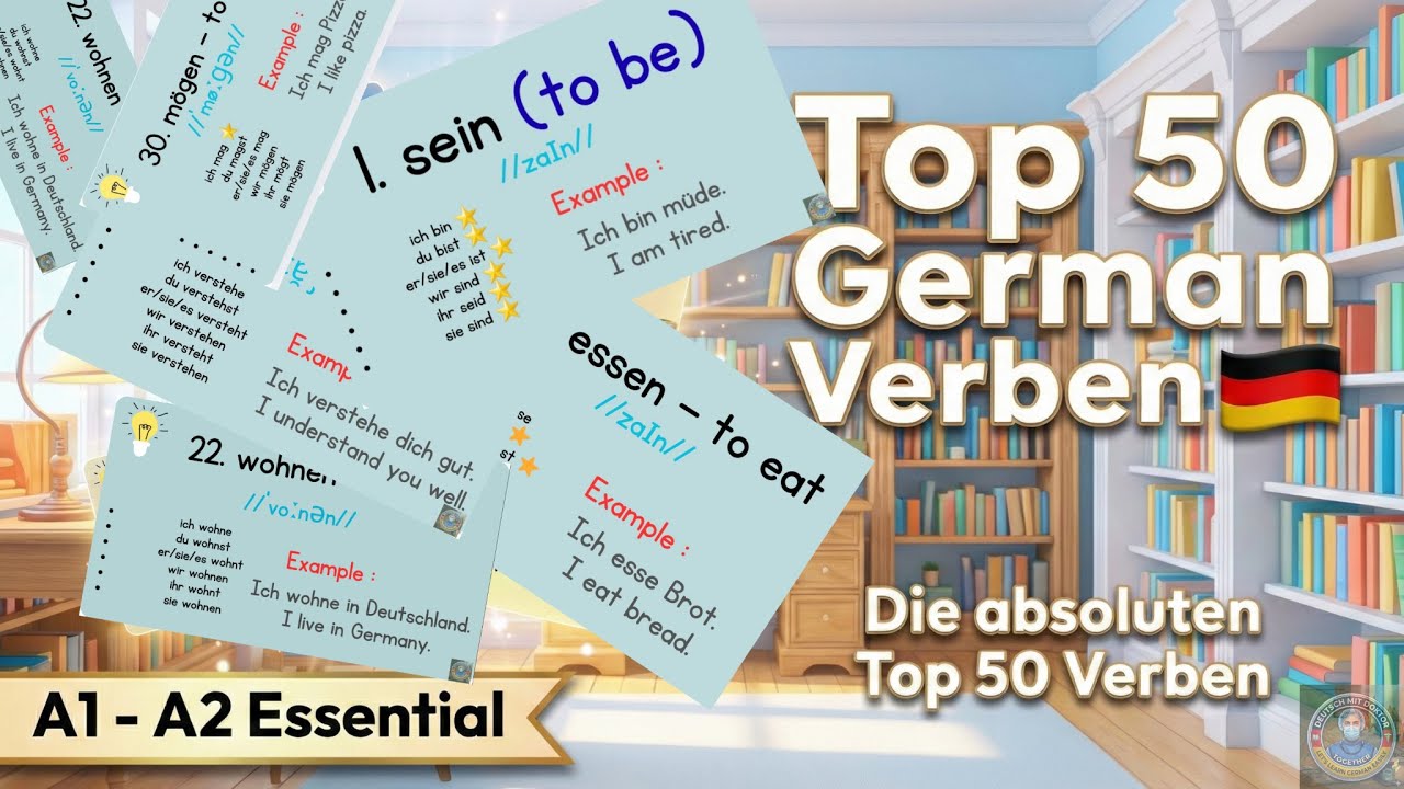 The ABSOLUTE Top 50 German Verbs You MUST Master (A1-A2) 🇩🇪