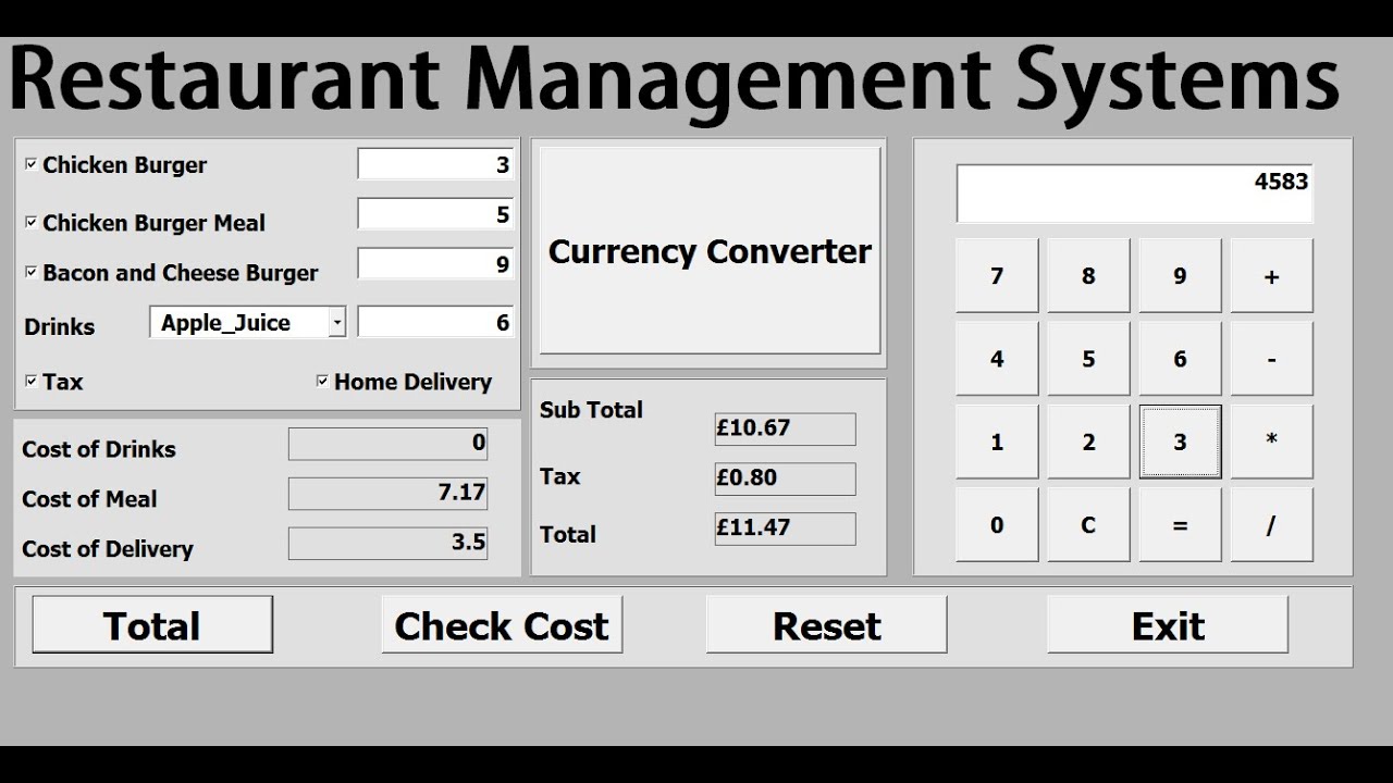 Excel VBA Restaurant Management Systems - Full Tutorial