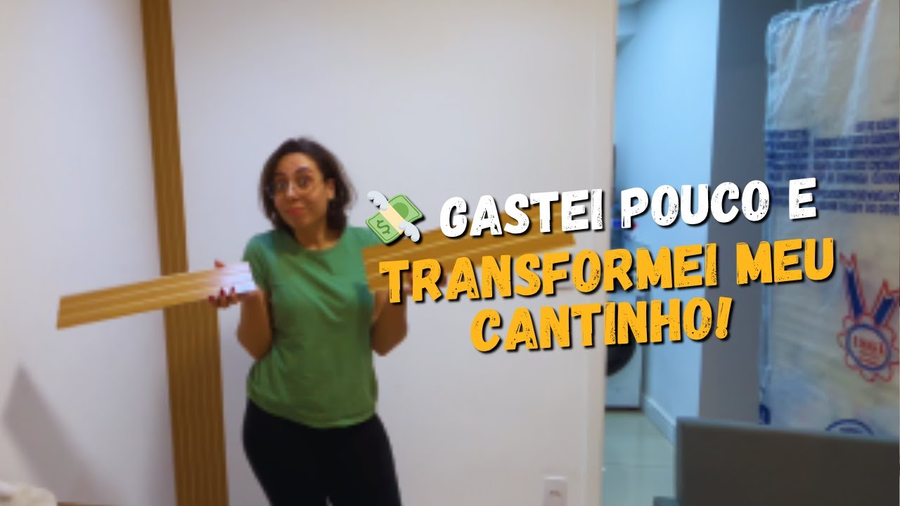 Transformei meu escritório gastando pouco 💻✨ (cantinho de gravações com parede ripada Shopee)