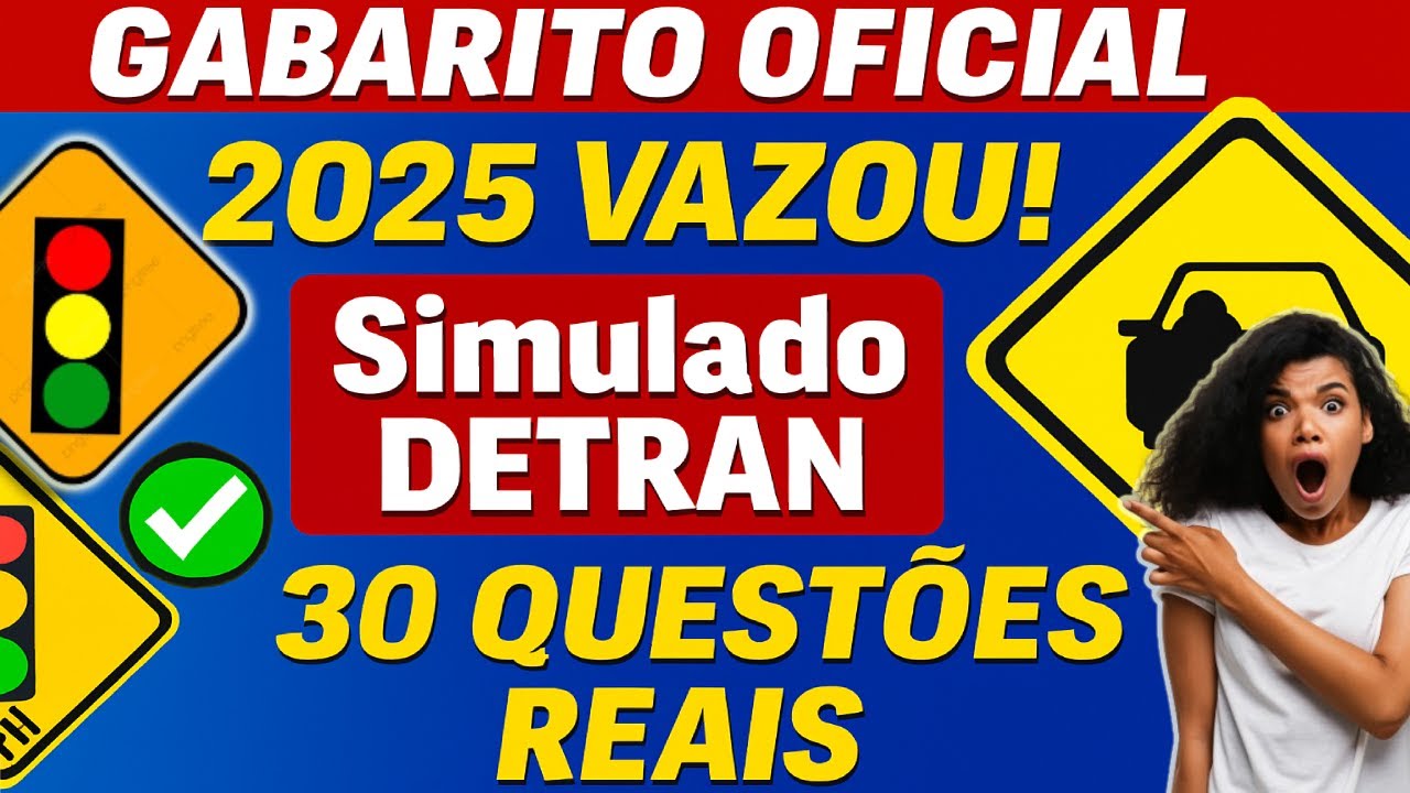 Simulado DETRAN MG 2025: Prova Teórica com 30 Questões e Gabarito #simuladodetran2025