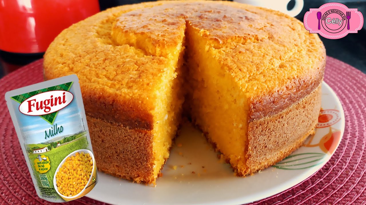 BOLO DE MILHO DE SACHÊ MUITO FÁCIL E FOFINHO