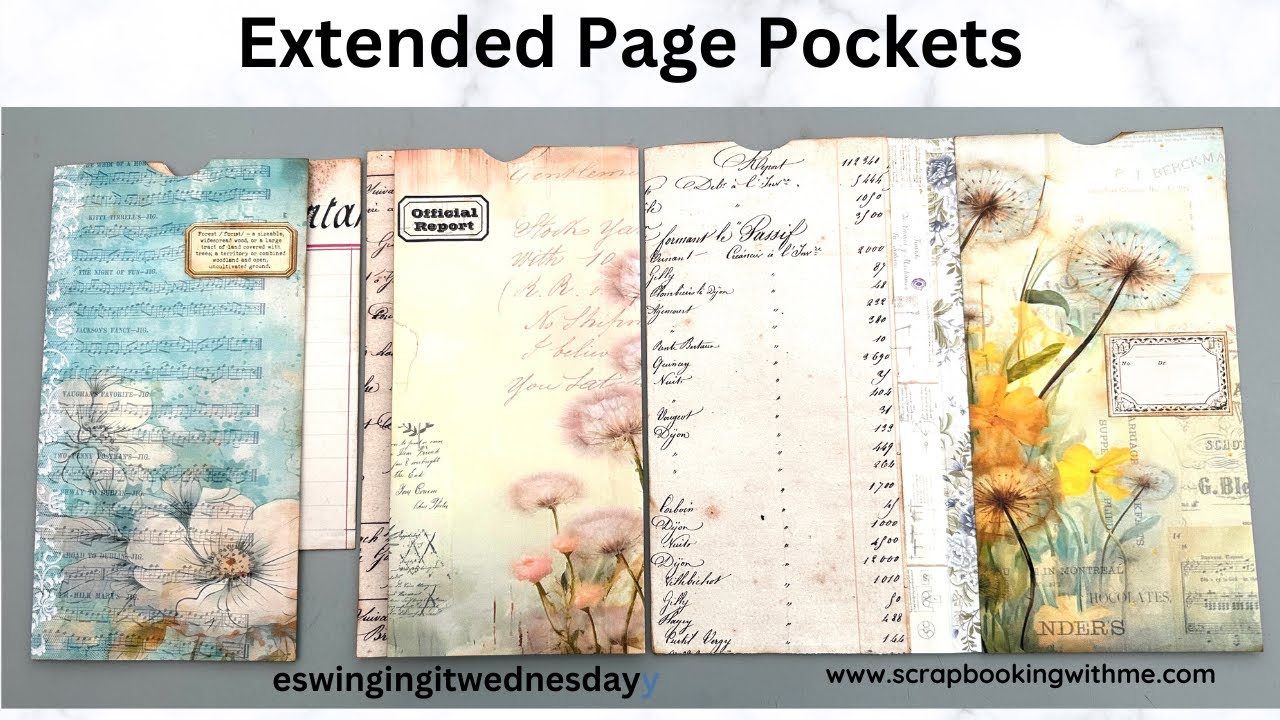 HOW TO MAKE EXTENDED JOURNAL SIGNATURE POCKETS ~ #roxysweeklychallenge2023 #eswingingitwednesday