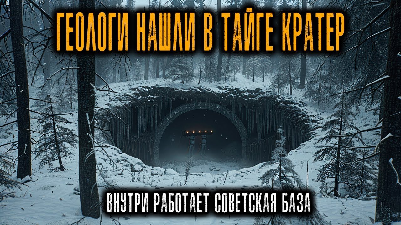 ГЕОЛОГИ НАШЛИ В ТАЙГЕ КРАТЕР    ВНУТРИ Работает СОВЕТСКАЯ БАЗА 1952 Года