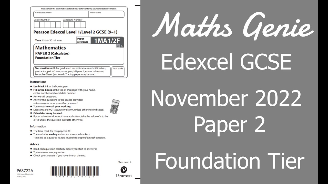 Edexcel Foundation Paper 2 November 2022 Exam Walkthrough