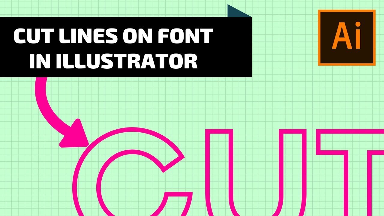 Cut lines on font illustrator