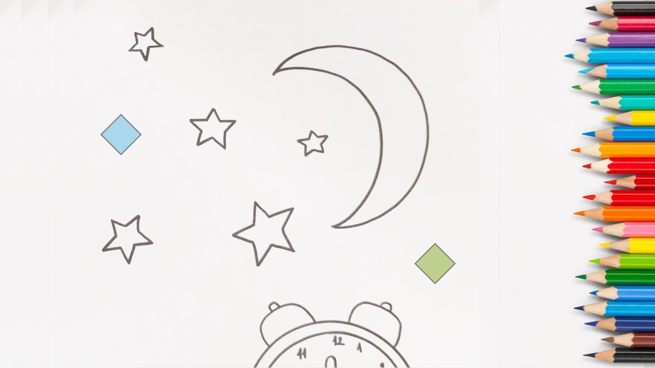 Ay Yıldız Boyama 🌙⭐ | Kolay Boyama Videosu/Çocuklar İçin