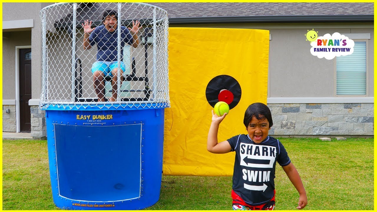 Dunk Tank Challenge Game Family Fun Activities with Ryan, Daddy, and Mommy!!!