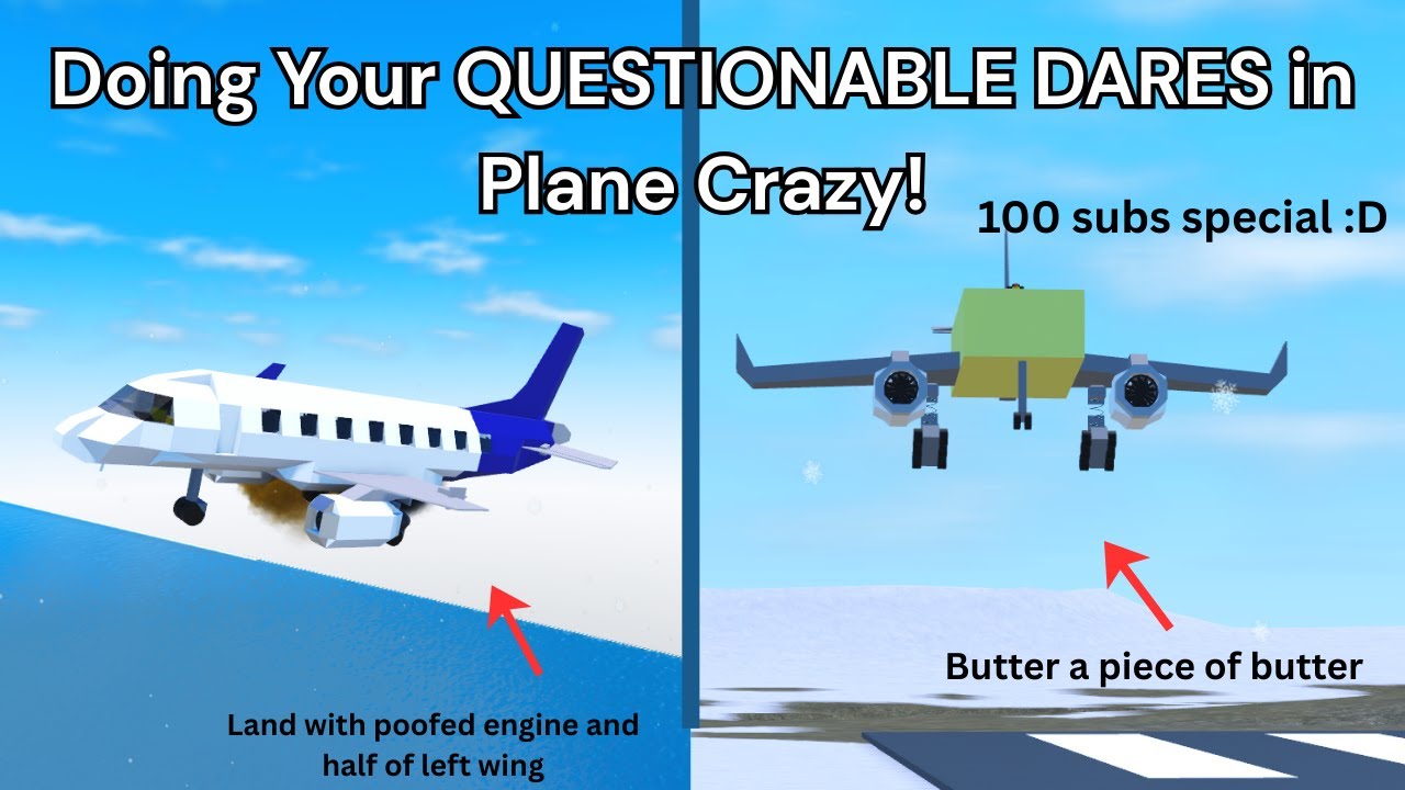 Doing Your QUESTIONABLE DARES in Plane Crazy! 100 Subs Special! #roblox #plane #crazy #fyp #aviation