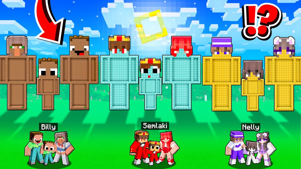 Semlaki Familie vs Billy Familie vs Nelly Familie GEHEIME BASIS Challenge in Minecraft!