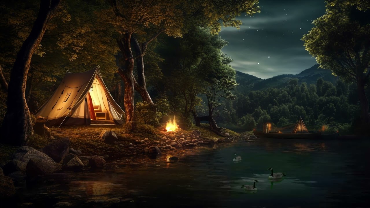 Camping By the Lake Ambience With Nature Sounds