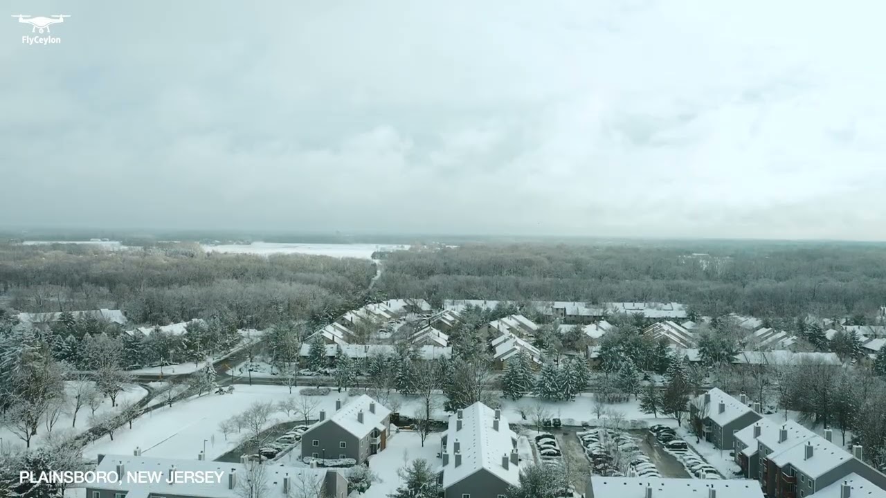 Plainsboro NJ ❄️ | Relaxing Snowy Drone Views (4K)