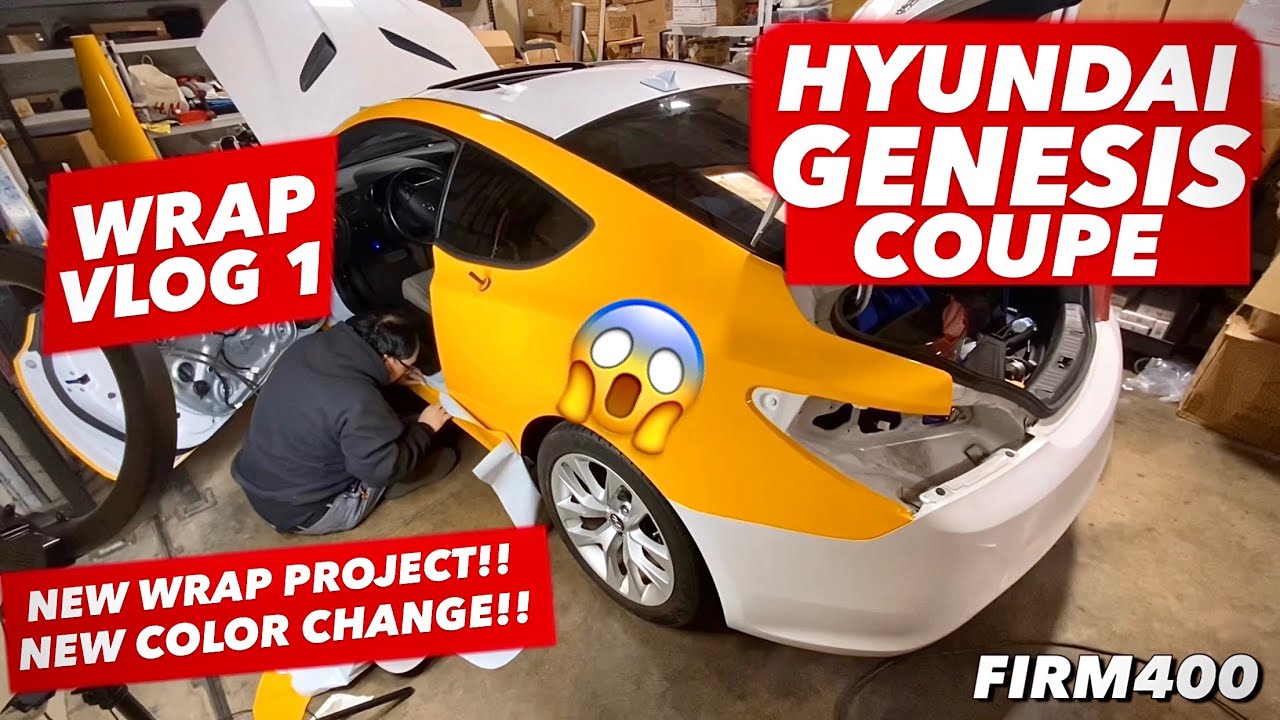 HYUNDAI GENESIS COUPE AVERY GLOSS DARK YELLOW COLOR CHANGE VLOG 1