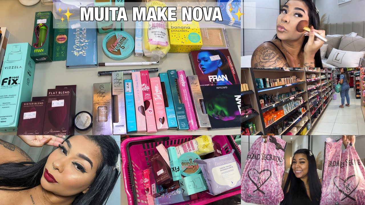 COMPRINHAS DE MAQUIAGEM| A maior compra que j&aacute; fiz + de 1.000$ em MAQUIAGEM NOVA + TESTEI TUDO ✨