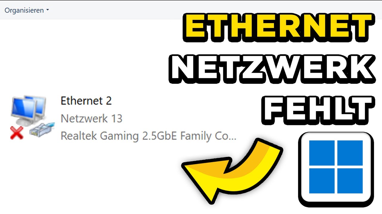Windows 10 / 11 Netzwerkadapter fehlt kein Ethernet - Fehler mit Netzwerkkabel🛜