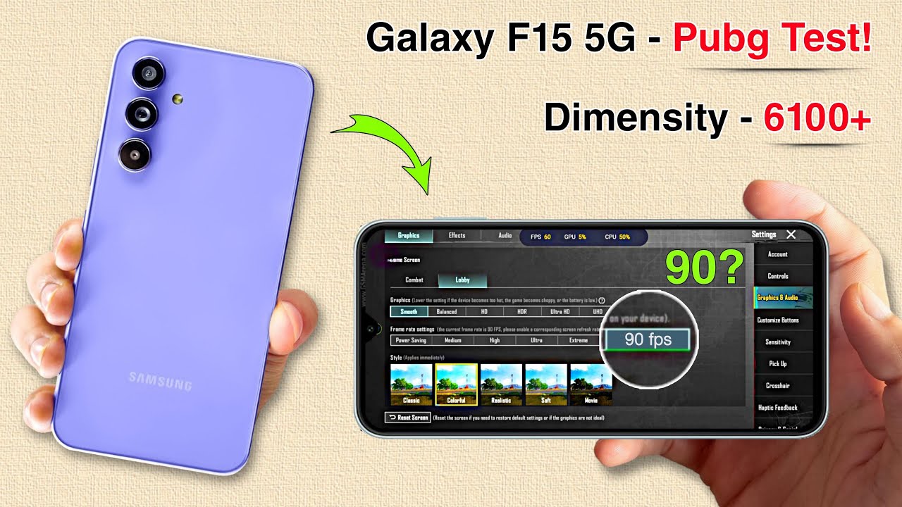 Samsung Galaxy F15 5G Pubg Test - Graphics Test.! Price Only 11,999/-😱