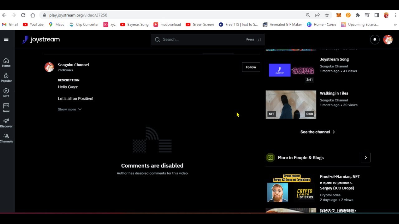 How to Disable Comments of Video in Gleev (Joystream Video Platform)
