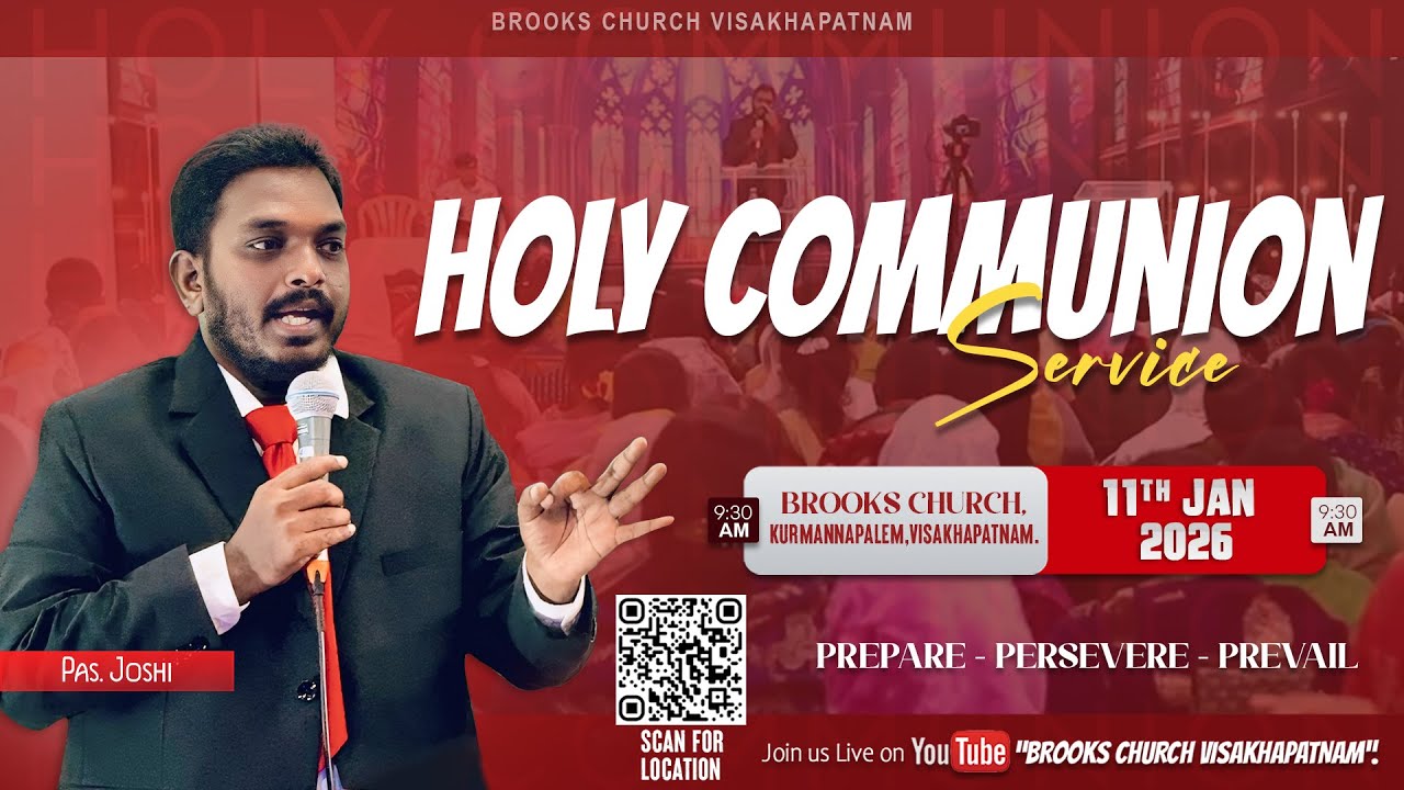🔴11-01-2026 || ఆదివారము ఆరాధన || HOLY COMMUNION SERVICE LIVE || 𝗆𝖾𝗌𝗌𝖺𝗀𝖾 𝖻𝗒 𝖯𝖺𝗌. 𝖩𝗈𝗌𝗁𝗂 𝖺𝗇𝗇𝖺