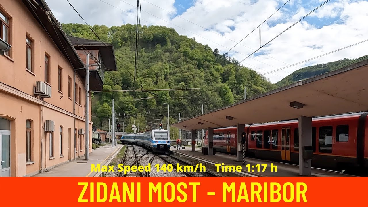 Cab ride on Slovenia's  train from Zidani Most to Maribor (Slovenia) train drivers view 4K/60