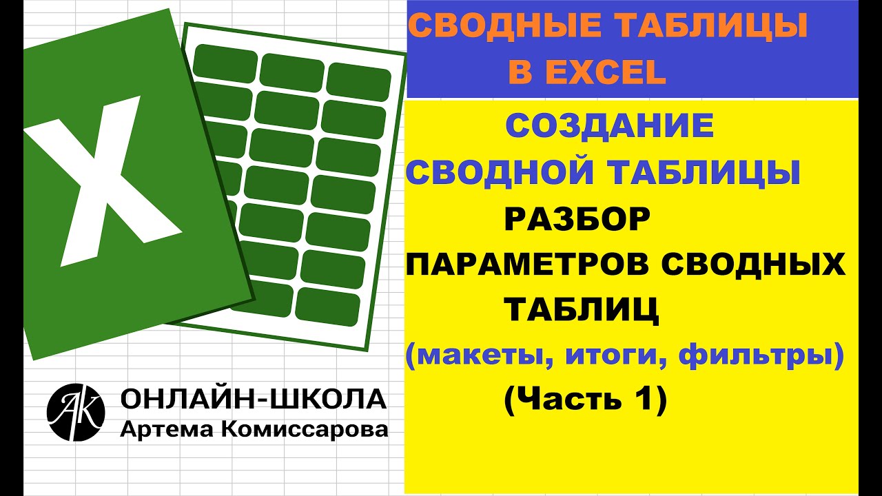 Сводные таблицы. Разбор параметров сводной таблицы Часть 1