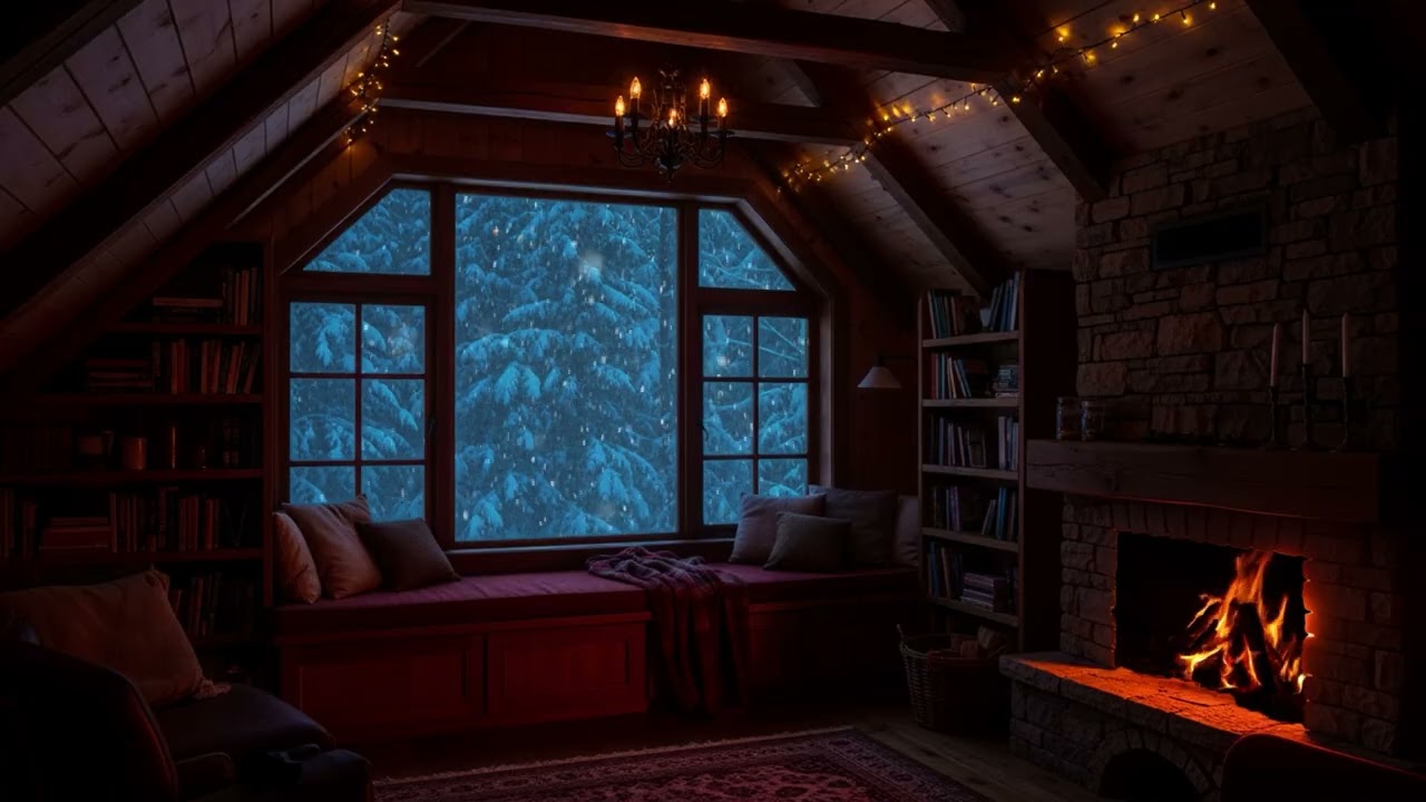 Fall Asleep Fast in a Warm Camper Van – Blizzard Night, Fireplace Crackle &  Deep Sleep