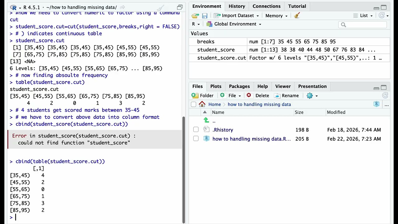 Compute frequency distribution in R programming language