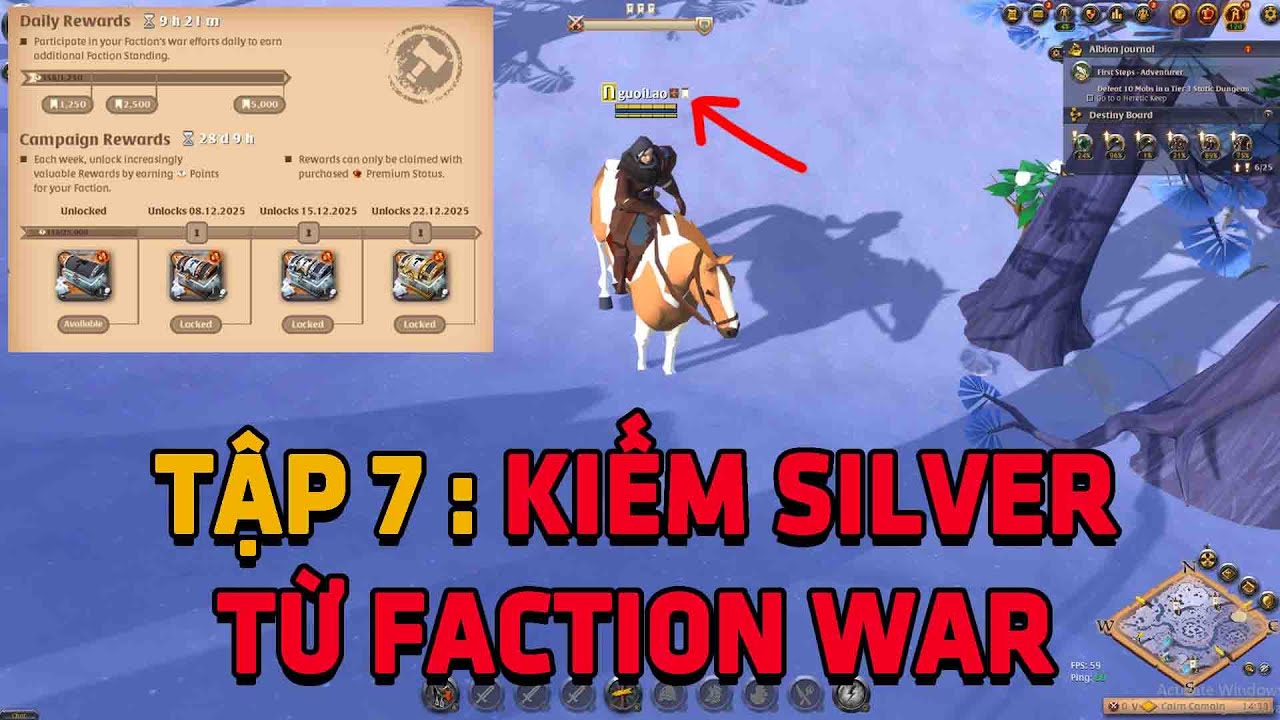 Chơi Albion Online Chill Day 7 : Kiếm Silver từ Faction War v&agrave; Điểm Th&agrave;nh