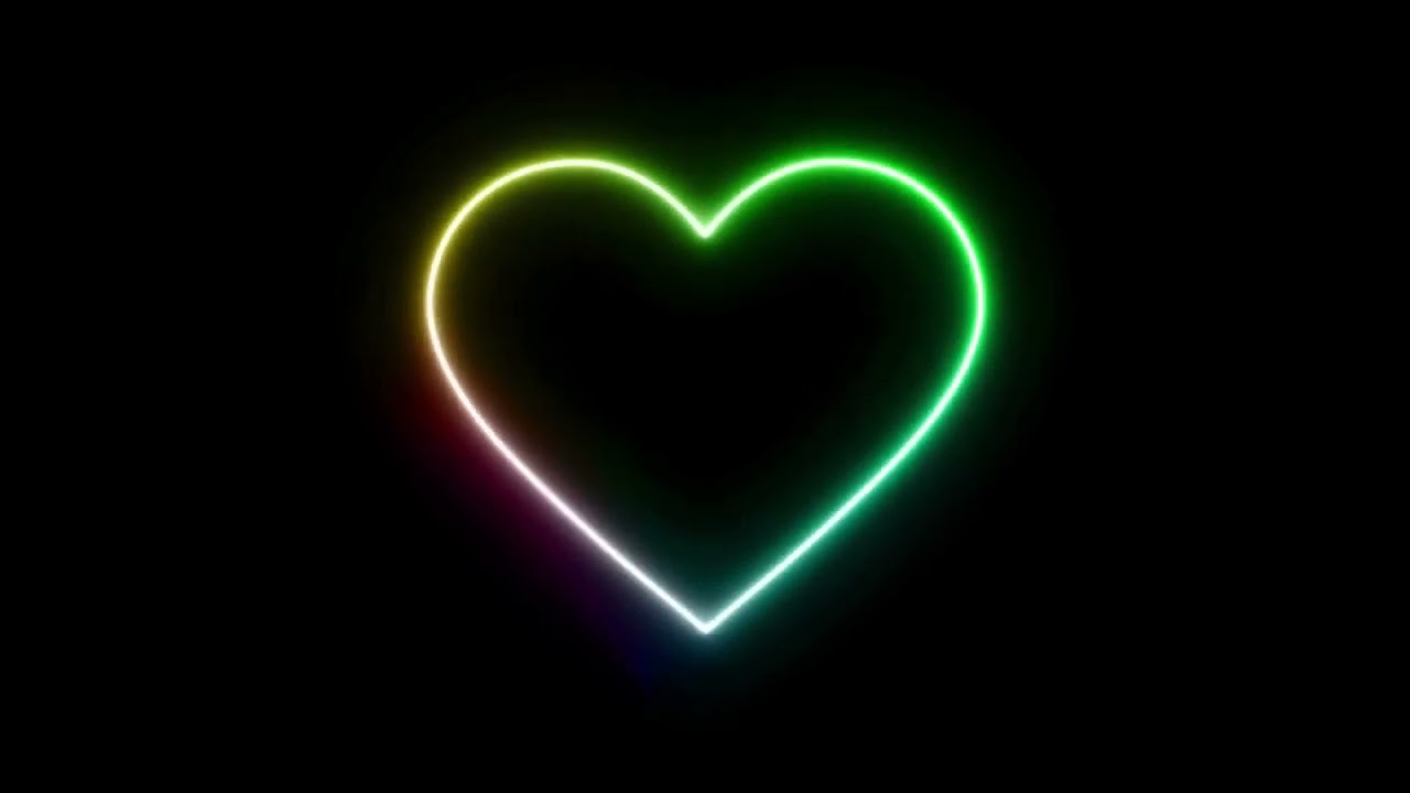 Colored🧡💛💚💙💜Neon Led Heart and Romantic Abstract Lopped Background Screensaver