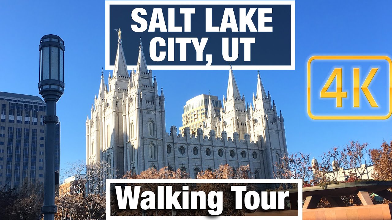 4K City Walks: Salt Lake City Temple Square Downtown Tour - Virtual Walk Walking Treadmill Video