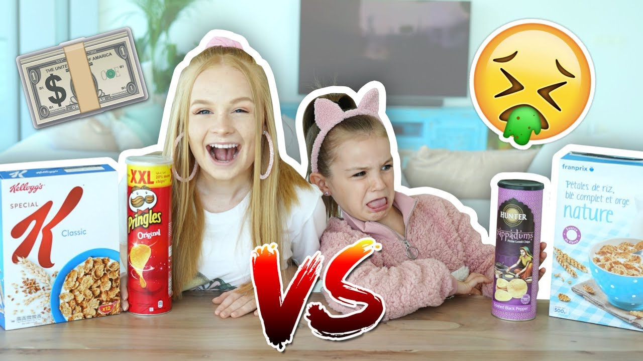 BRANDED or UNBRANDED FOOD CHALLENGE: Mia vs Sienna | Fizz Sisters