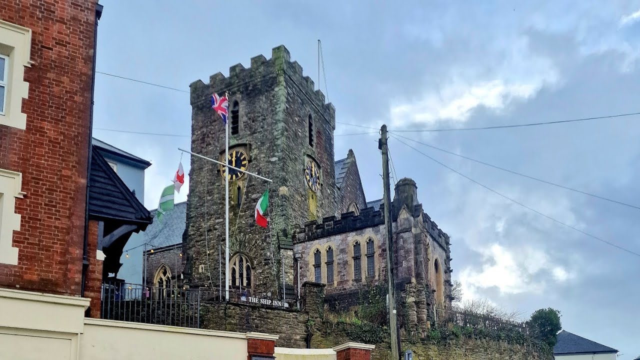 The church bells of St Thomas of Canterbury, Kingswear, Devon.