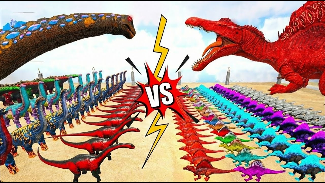 Ark Dinosaur Deathrun Vs Indoraptor Vs Spider T-rex - Ark Creature Survival Evolved