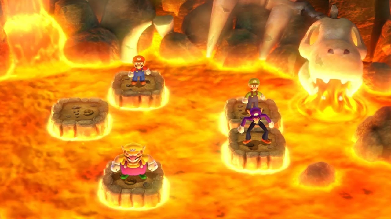 Mario Party 10 Funny Mini Game - Mario vs Luigi vs Wario vs Waluigi (Very Hard)