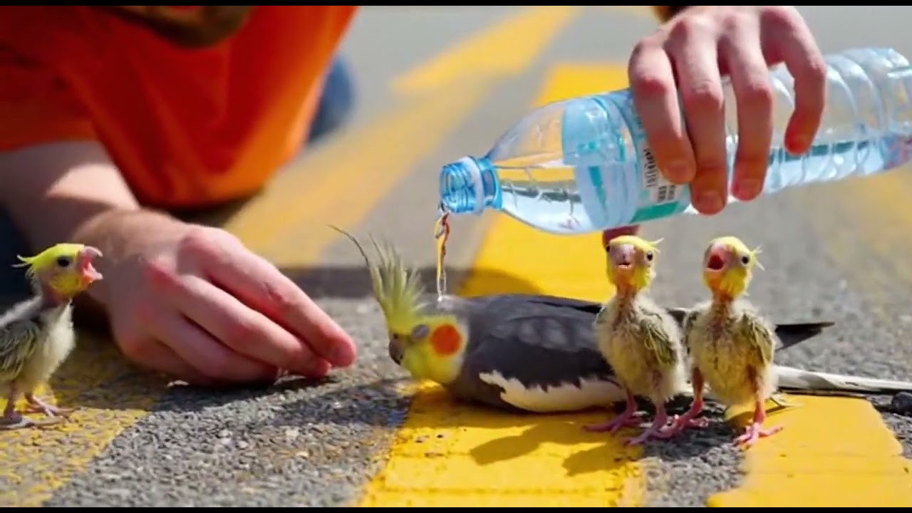 Kind Man Rescues Parrot and her babies On Roadside #animals #wildlife