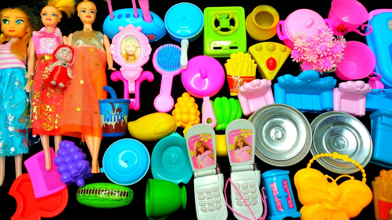 ASMR Unboxing Video 🎀 Princess Furniture Playset | Barbie Baby Doll Toys