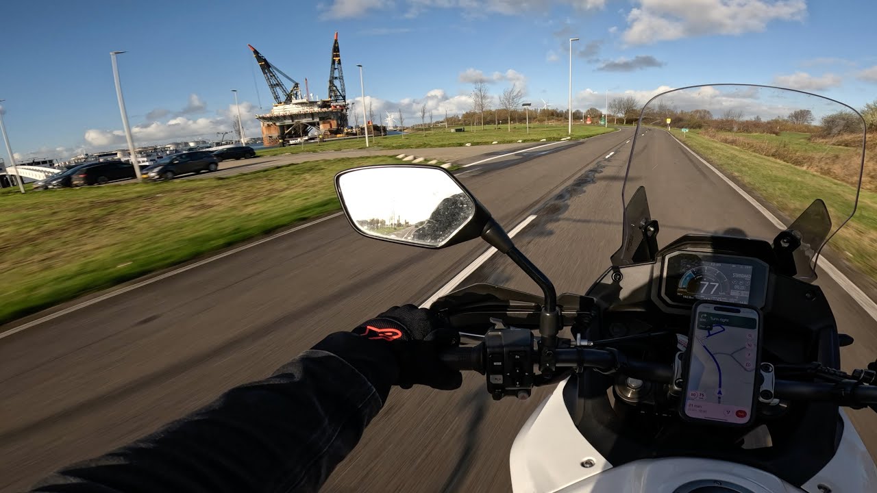 Hoek van Holland, Het Kompas, SSCV Thialf, Maeslantkering, Dangerous Dunes | Honda Transalp 750
